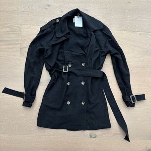 NWT Stone Cold Fox Trench Coat Belted Wrap Dress